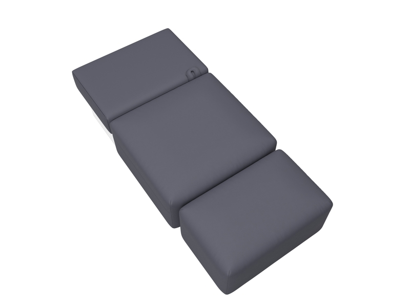 Модули диван и пуф Лига-060 НПБ, Экокожа, GRIFON 15 серый