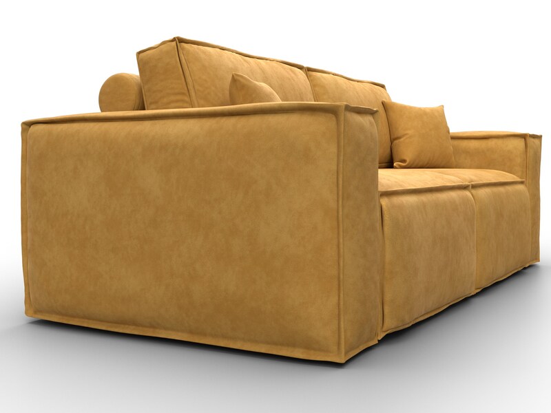 Диван прямой Лига-081 НПБ, Велюр, BRUT 10 желтый