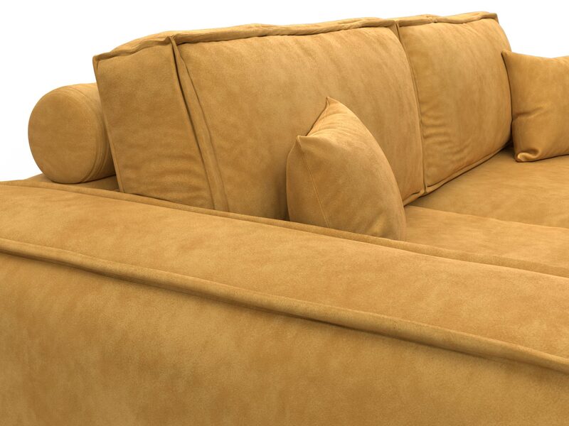 Диван прямой Лига-081 НПБ, Велюр, BRUT 10 желтый