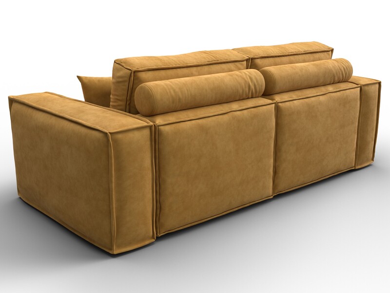 Диван прямой Лига-081 НПБ, Велюр, BRUT 10 желтый