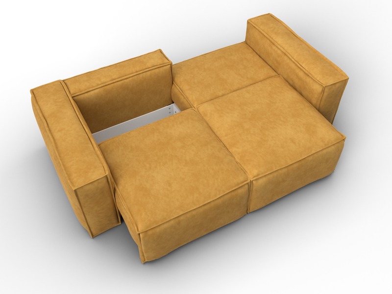 Диван прямой Лига-081 НПБ, Велюр, BRUT 10 желтый