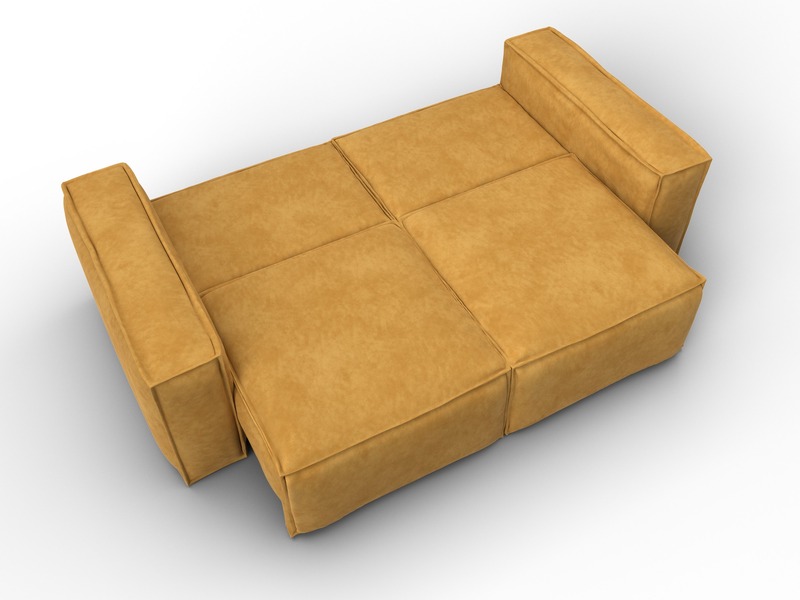 Диван прямой Лига-081 НПБ, Велюр, BRUT 10 желтый