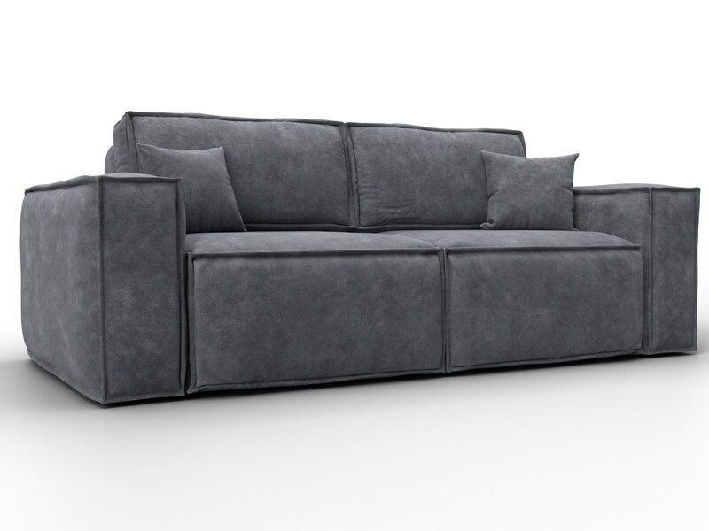 Диван прямой Лига-081 НПБ, Велюр, BRUT 16 темно-серый