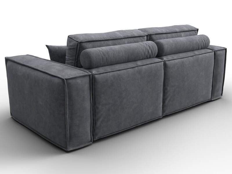 Диван прямой Лига-081 НПБ, Велюр, BRUT 16 темно-серый