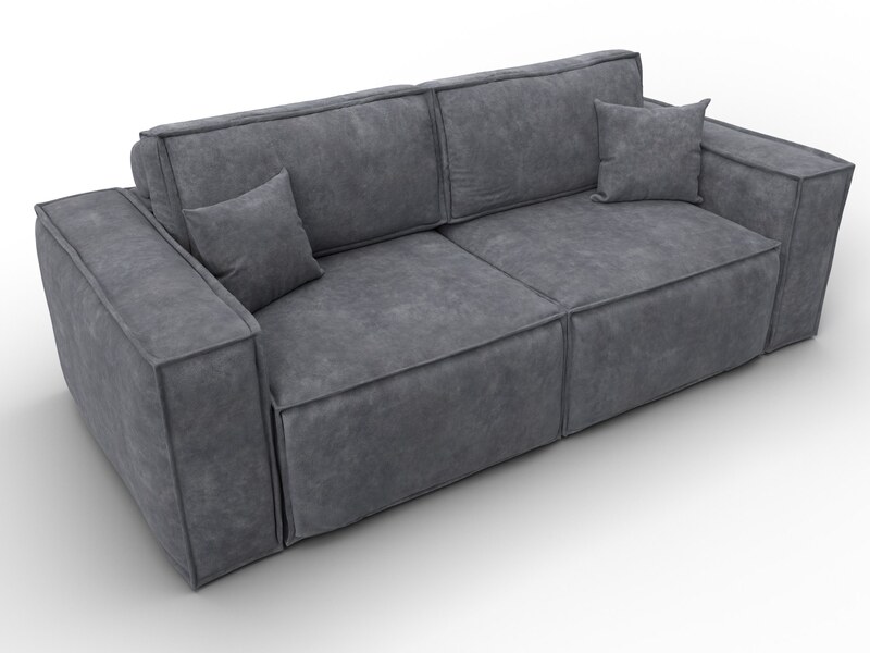 Диван прямой Лига-081 НПБ, Велюр, BRUT 16 темно-серый