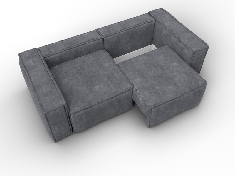 Диван прямой Лига-081 НПБ, Велюр, BRUT 16 темно-серый