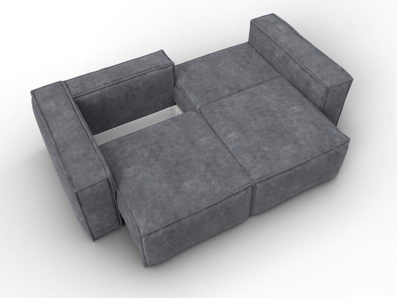 Диван прямой Лига-081 НПБ, Велюр, BRUT 16 темно-серый