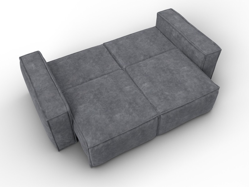 Диван прямой Лига-081 НПБ, Велюр, BRUT 16 темно-серый