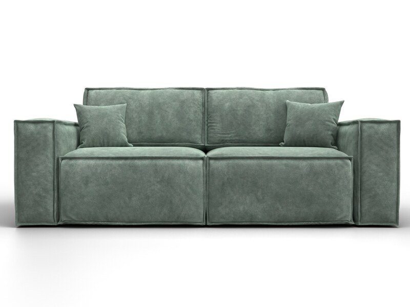 Диван прямой Лига-081 НПБ, Велюр, BRUT 08 зеленый