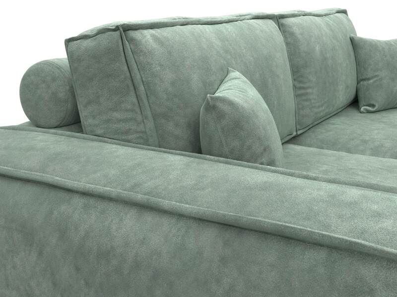 Диван прямой Лига-081 НПБ, Велюр, BRUT 08 зеленый