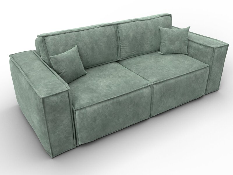 Диван прямой Лига-081 НПБ, Велюр, BRUT 08 зеленый