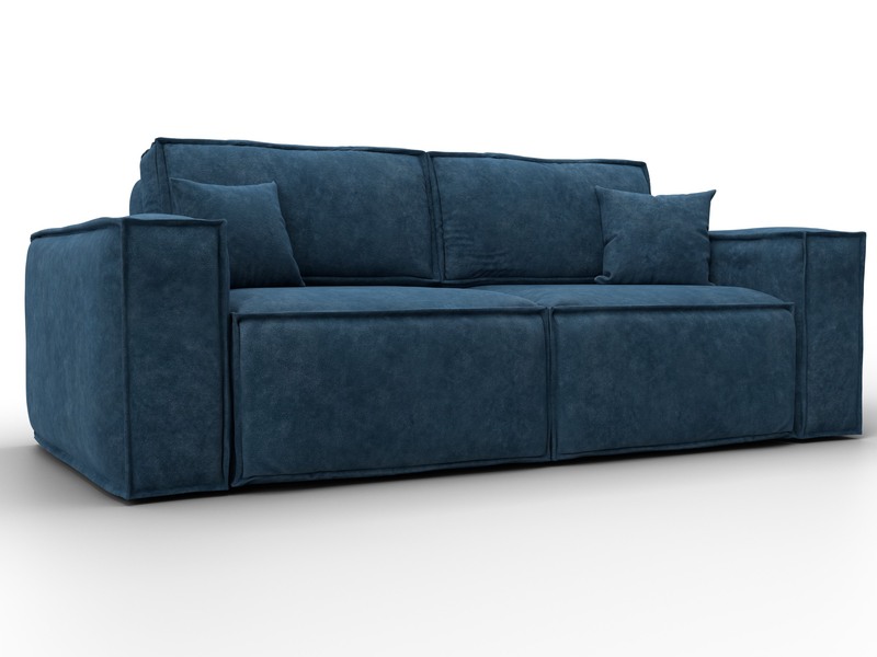 Диван прямой Лига-081 НПБ, Велюр, BRUT 11 синий