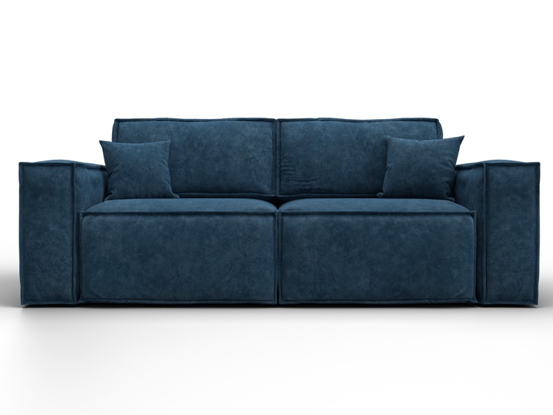 Диван прямой Лига-081 НПБ, Велюр, BRUT 11 синий