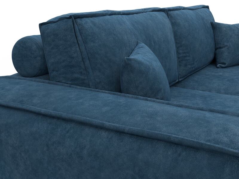 Диван прямой Лига-081 НПБ, Велюр, BRUT 11 синий