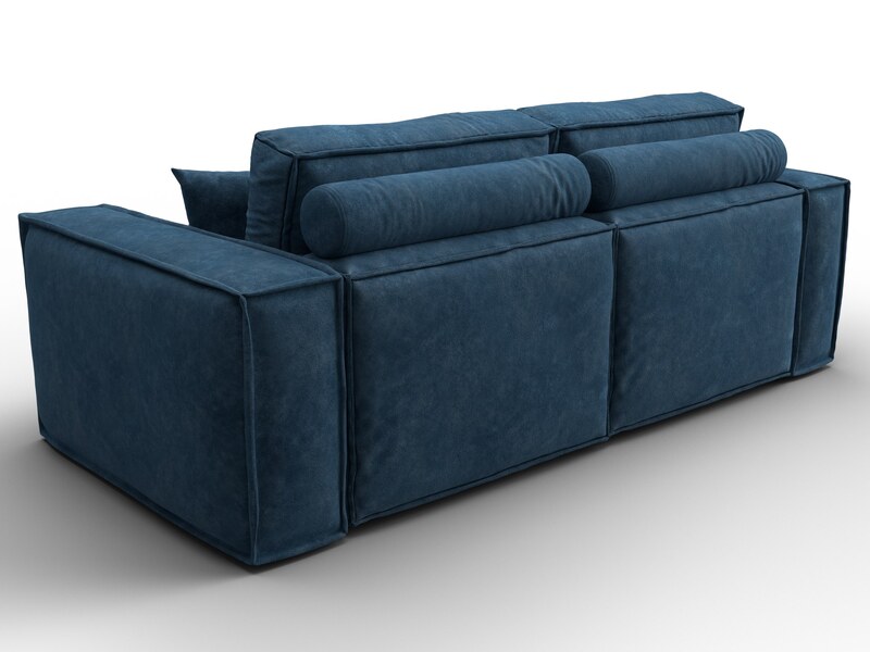 Диван прямой Лига-081 НПБ, Велюр, BRUT 11 синий