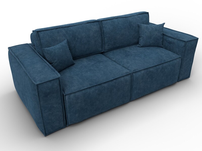 Диван прямой Лига-081 НПБ, Велюр, BRUT 11 синий