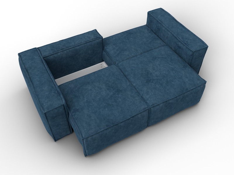 Диван прямой Лига-081 НПБ, Велюр, BRUT 11 синий