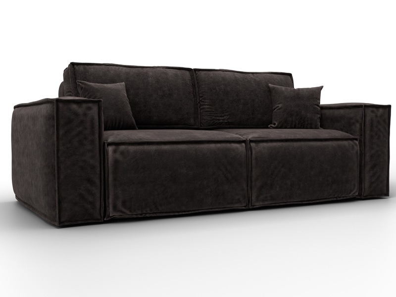 Диван прямой Лига-081 НПБ, Велюр, BRUT 17 коричневый