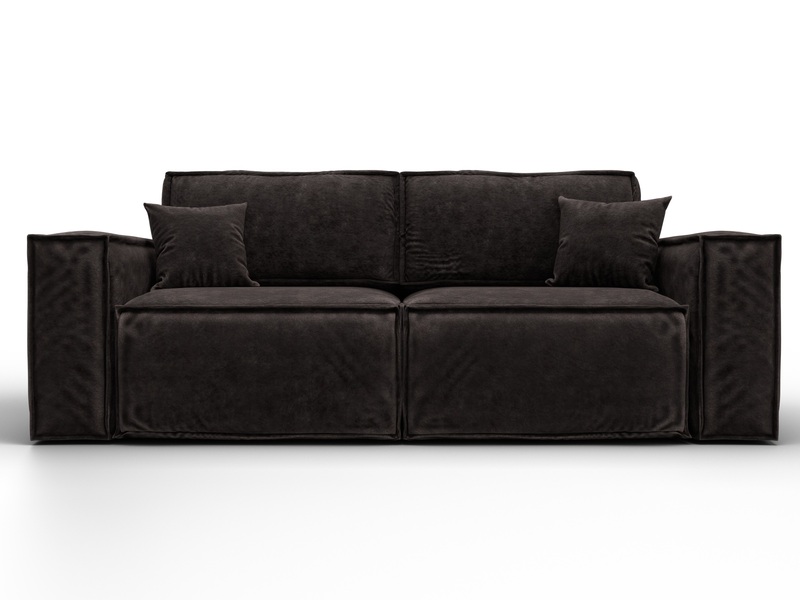 Диван прямой Лига-081 НПБ, Велюр, BRUT 17 коричневый