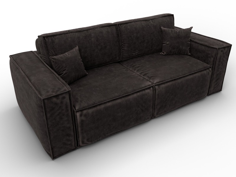 Диван прямой Лига-081 НПБ, Велюр, BRUT 17 коричневый