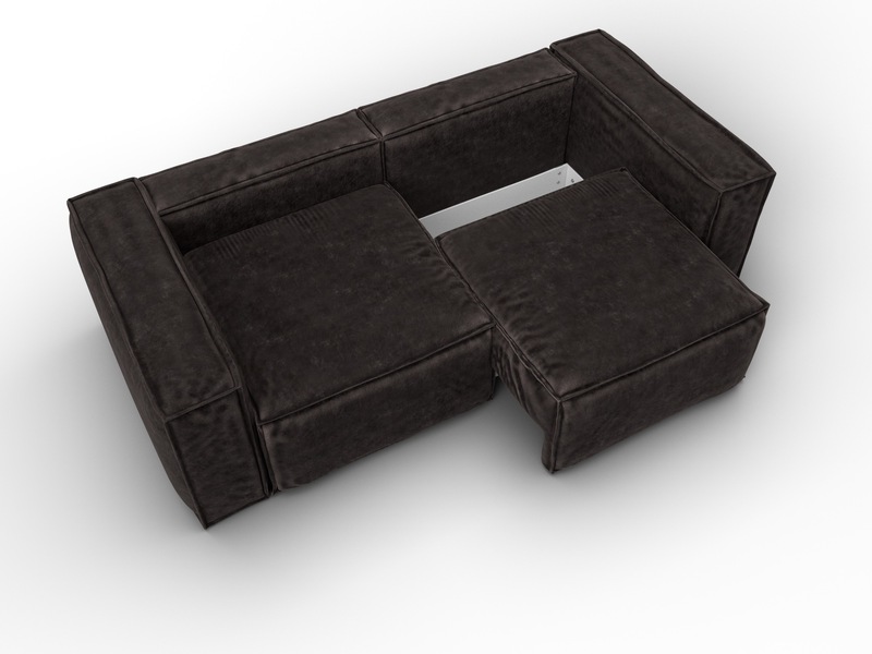 Диван прямой Лига-081 НПБ, Велюр, BRUT 17 коричневый