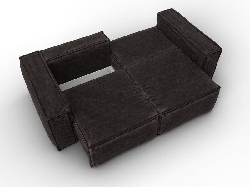 Диван прямой Лига-081 НПБ, Велюр, BRUT 17 коричневый