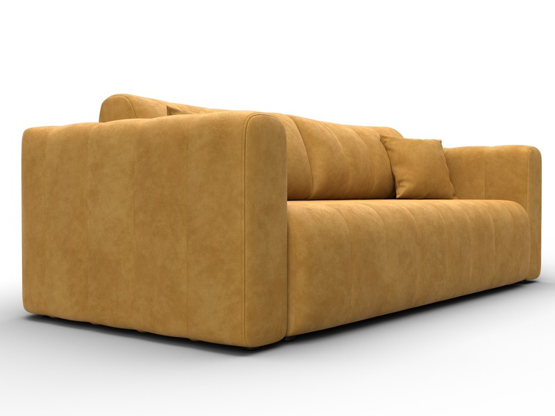 Диван прямой Лига-062 НПБ, Велюр, BRUT 10 желтый