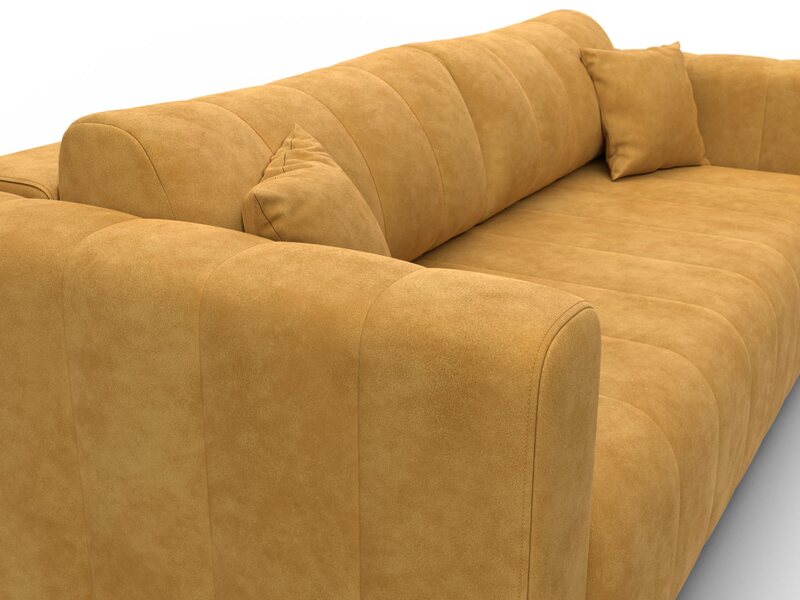 Диван прямой Лига-062 НПБ, Велюр, BRUT 10 желтый