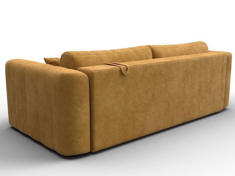 Диван прямой Лига-062 НПБ, Велюр, BRUT 10 желтый