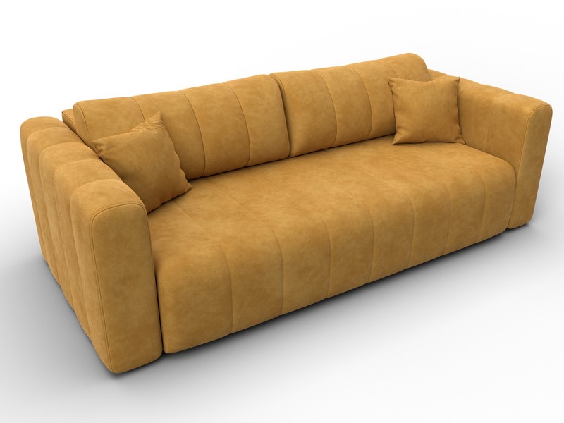 Диван прямой Лига-062 НПБ, Велюр, BRUT 10 желтый