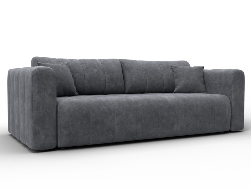 Диван прямой Лига-062 НПБ, Велюр, BRUT 16 темно-серый