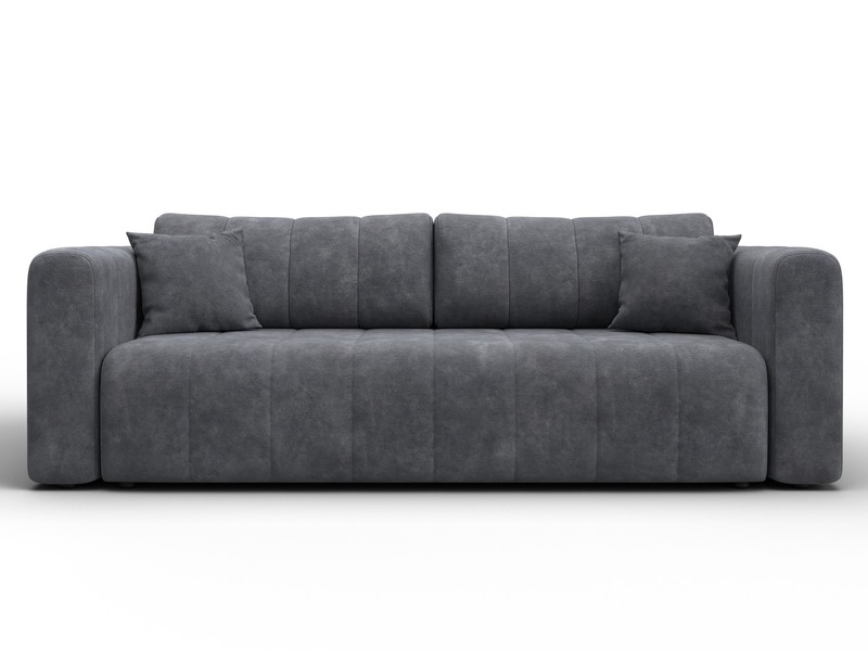 Диван прямой Лига-062 НПБ, Велюр, BRUT 16 темно-серый