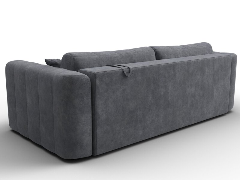 Диван прямой Лига-062 НПБ, Велюр, BRUT 16 темно-серый