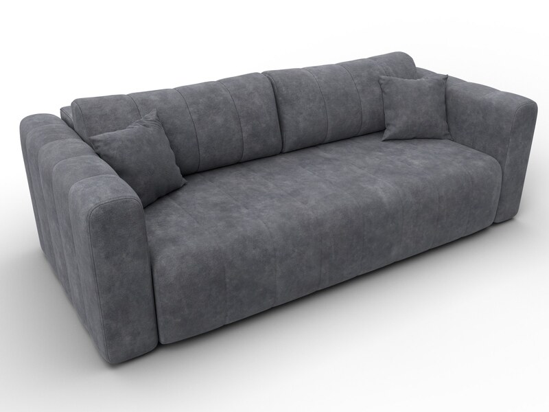 Диван прямой Лига-062 НПБ, Велюр, BRUT 16 темно-серый