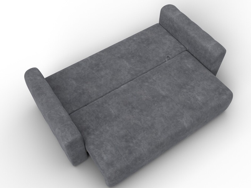 Диван прямой Лига-062 НПБ, Велюр, BRUT 16 темно-серый