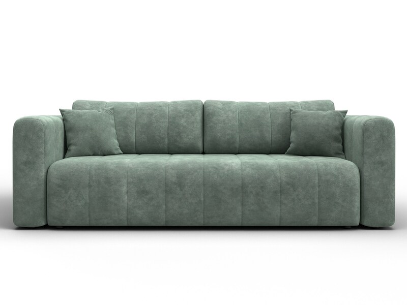 Диван прямой Лига-062 НПБ, Велюр, BRUT 08 зеленый