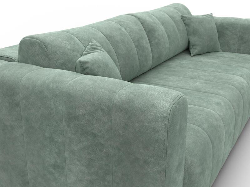 Диван прямой Лига-062 НПБ, Велюр, BRUT 08 зеленый