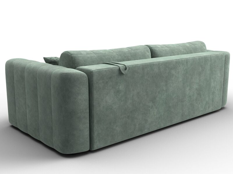 Диван прямой Лига-062 НПБ, Велюр, BRUT 08 зеленый