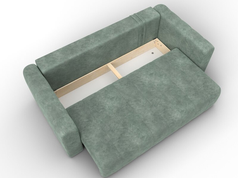 Диван прямой Лига-062 НПБ, Велюр, BRUT 08 зеленый