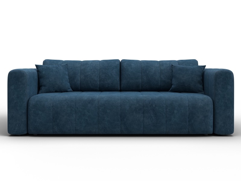 Диван прямой Лига-062 НПБ, Велюр, BRUT 11 синий