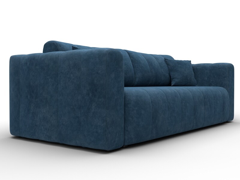 Диван прямой Лига-062 НПБ, Велюр, BRUT 11 синий