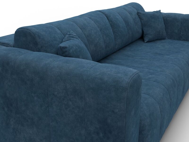 Диван прямой Лига-062 НПБ, Велюр, BRUT 11 синий