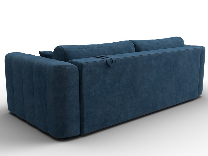 Диван прямой Лига-062 НПБ, Велюр, BRUT 11 синий