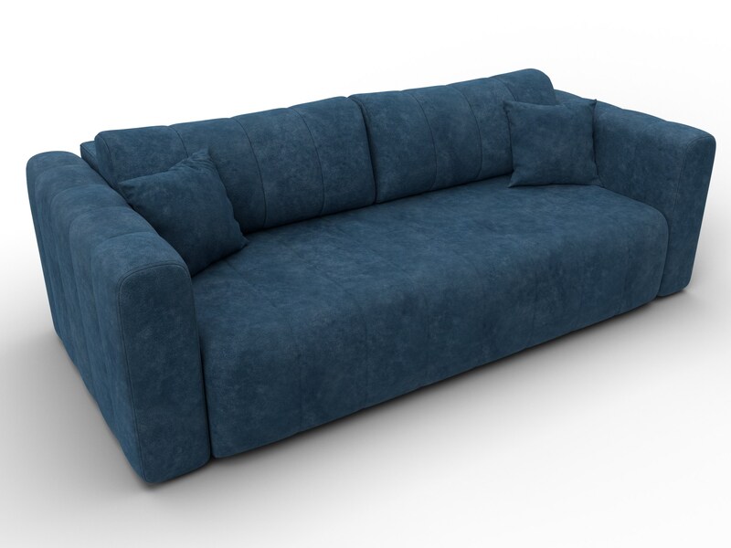 Диван прямой Лига-062 НПБ, Велюр, BRUT 11 синий