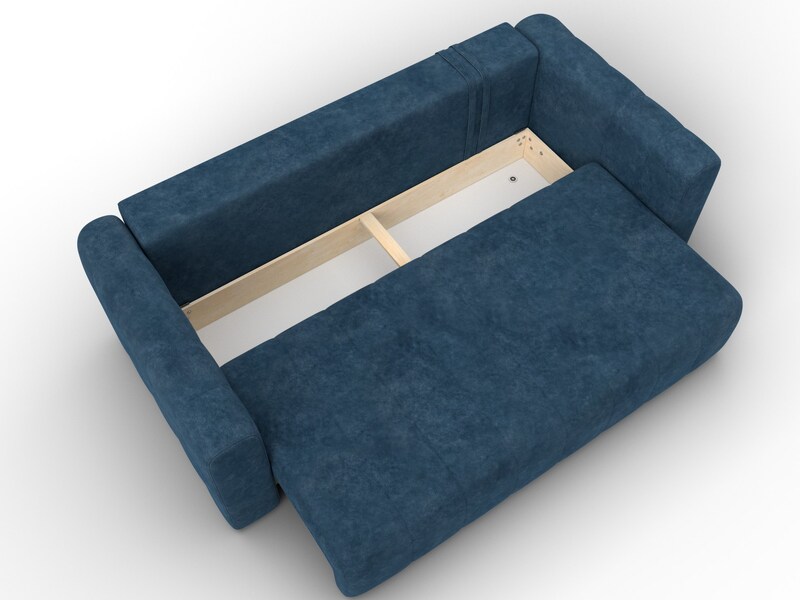 Диван прямой Лига-062 НПБ, Велюр, BRUT 11 синий