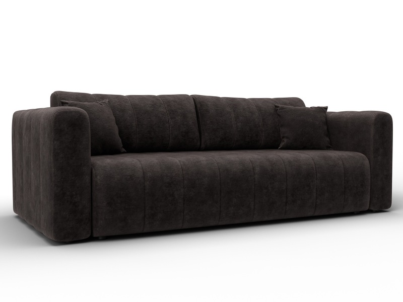 Диван прямой Лига-062 НПБ, Велюр, BRUT 17 коричневый