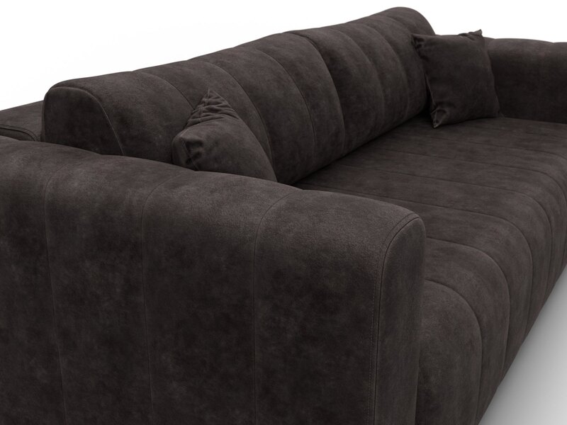 Диван прямой Лига-062 НПБ, Велюр, BRUT 17 коричневый