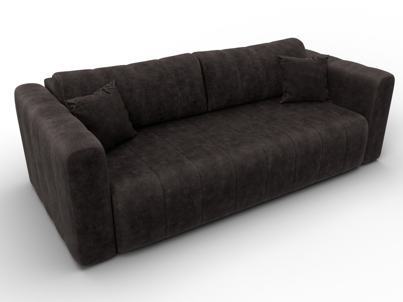 Диван прямой Лига-062 НПБ, Велюр, BRUT 17 коричневый