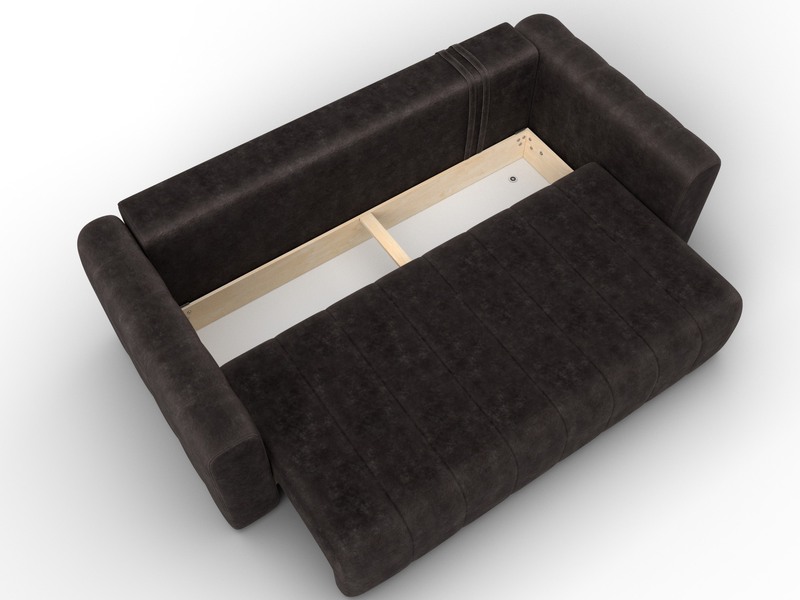 Диван прямой Лига-062 НПБ, Велюр, BRUT 17 коричневый