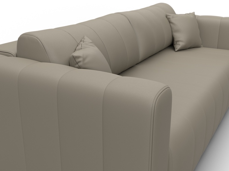 Диван прямой Лига-062 НПБ, Экокожа, GRIFON 04 бежевый